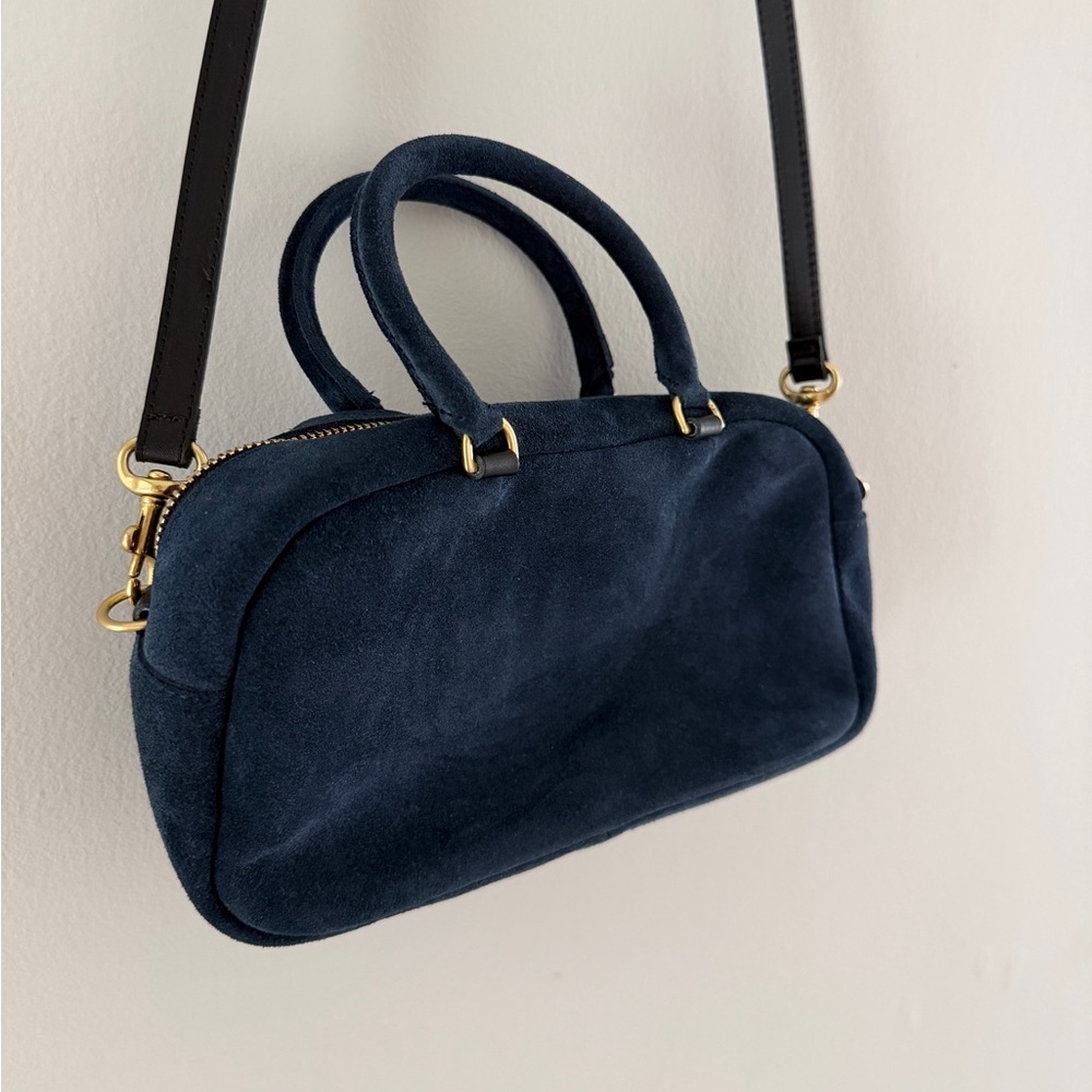 Clare V Petite Claude Navy Blue Suede (Sold Out Style)